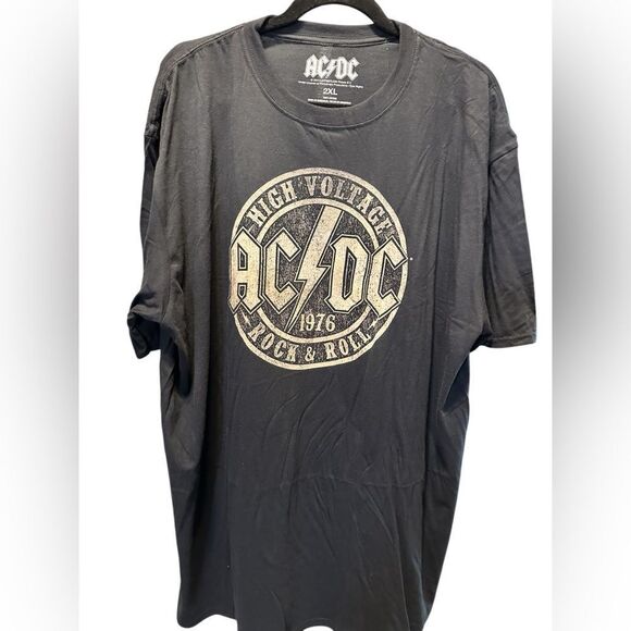 NWT AC/DC Unisex Black Short Sleeve Graphic Tee Shirt Vintage Look 1976-Size XXL - Picture 4 of 6